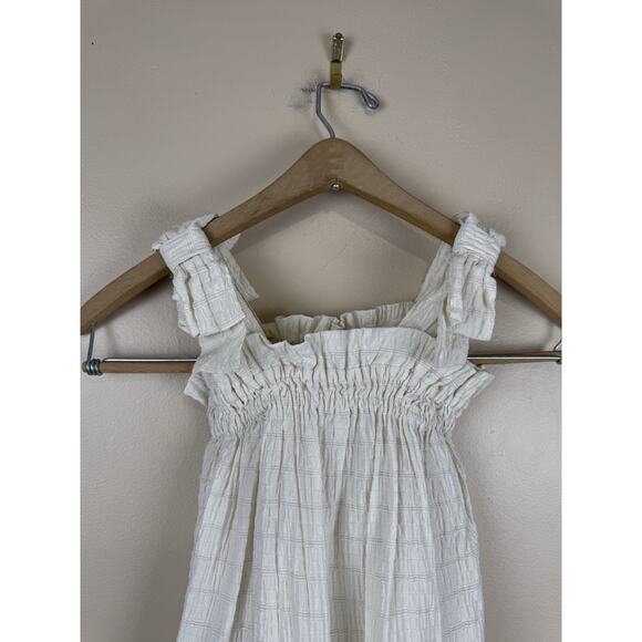 Zara Girl Tunic Dress Ivory Wide Strap Ruffles Boho Romantic Size 2T NWOT - Picture 2 of 8